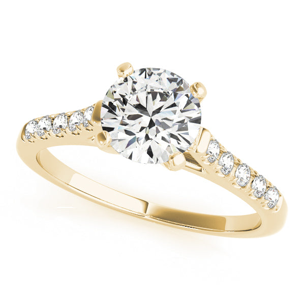 Single Row Split-Prong Cathedral Engagement Ring