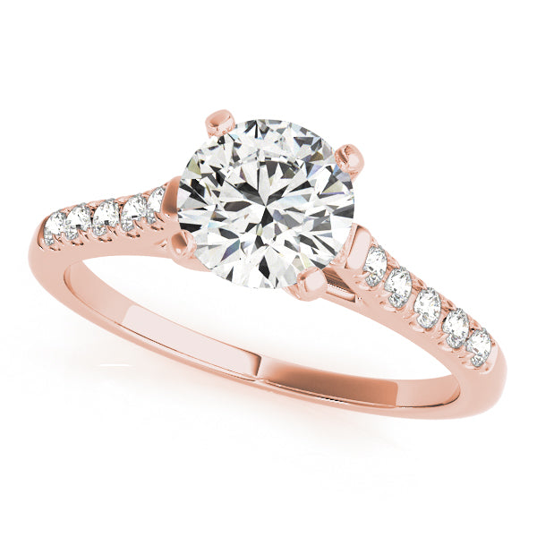 Single Row Split-Prong Cathedral Engagement Ring