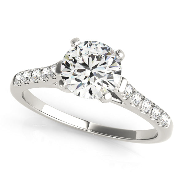 Single Row Split-Prong Cathedral Engagement Ring