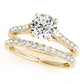 Single Row Split-Prong Cathedral Engagement Ring