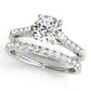 Single Row Split-Prong Cathedral Engagement Ring