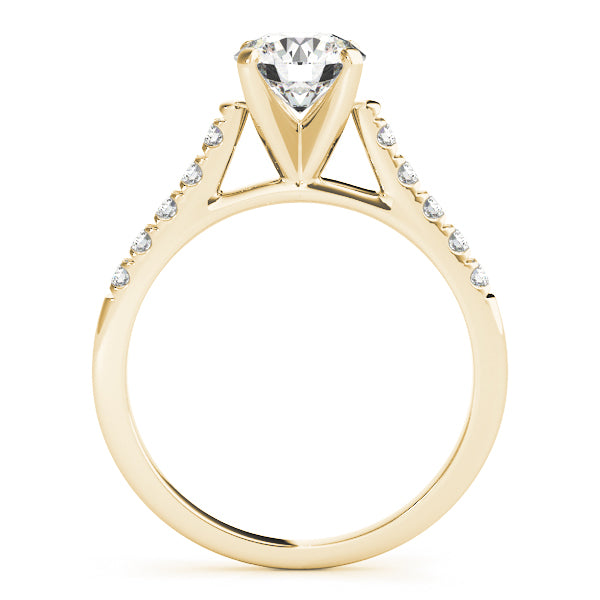 Single Row Split-Prong Cathedral Engagement Ring