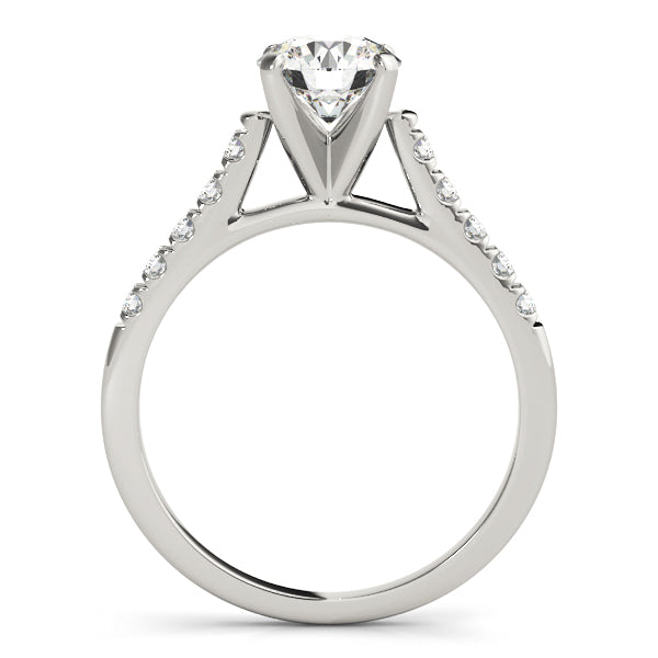 Single Row Split-Prong Cathedral Engagement Ring