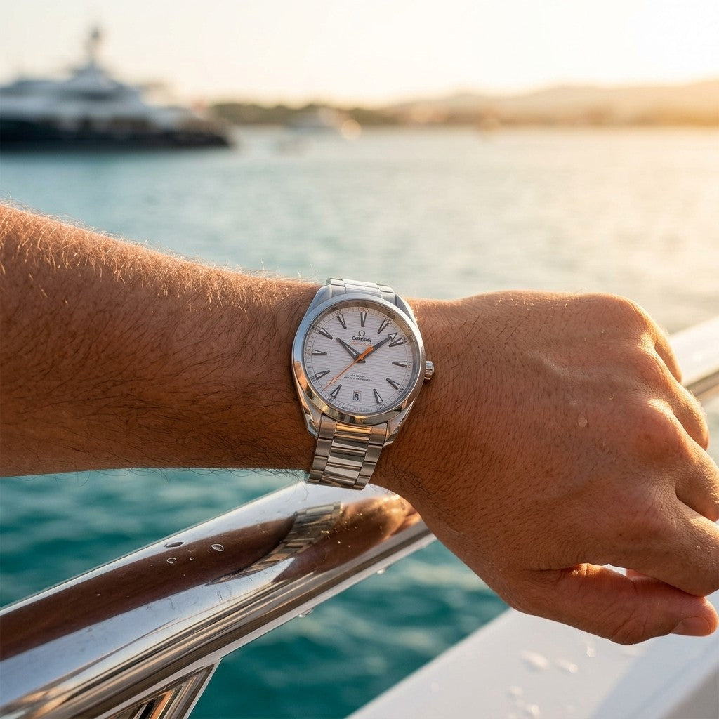 Omega Seamaster Aqua Terra 150M 41 mm — Steel on Steel (220.10.41.21.02.001) — lifestyle
