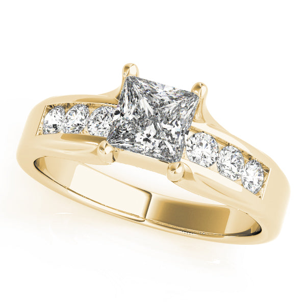 Single Row Channel Set Engagement Ring
