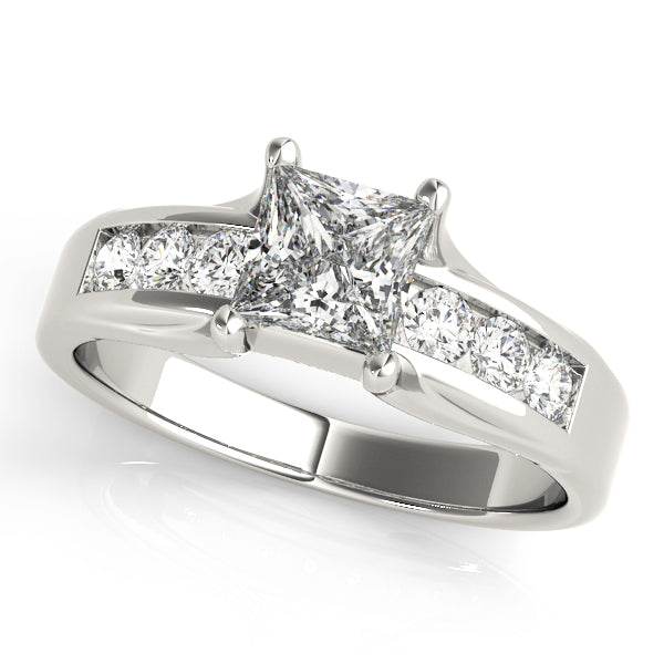 Single Row Channel Set Engagement Ring