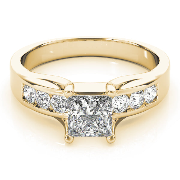 Single Row Channel Set Engagement Ring