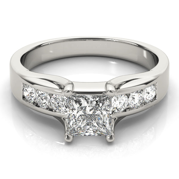 Single Row Channel Set Engagement Ring
