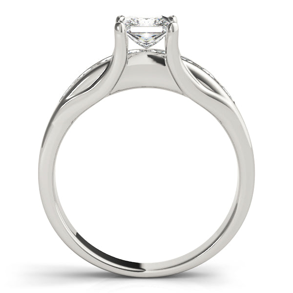 Single Row Channel Set Engagement Ring