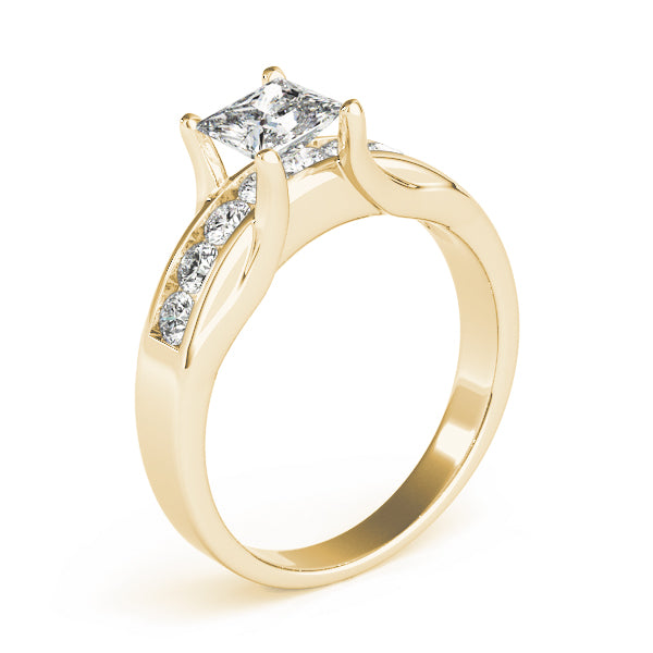 Single Row Channel Set Engagement Ring