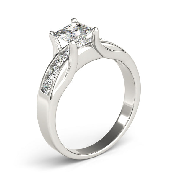 Single Row Channel Set Engagement Ring
