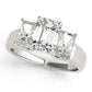 3-Stone Emerald Cut Trellis Engagement Ring