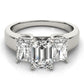 3-Stone Emerald Cut Trellis Engagement Ring