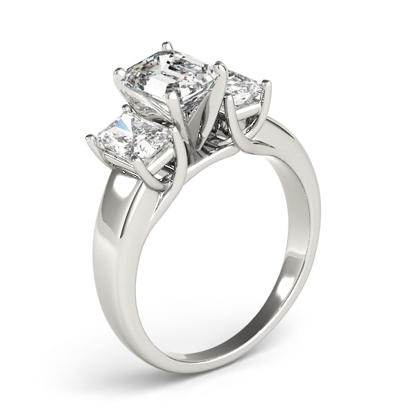 3-Stone Emerald Cut Trellis Engagement Ring