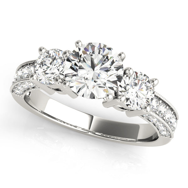 3-Stone Prong Set Engagement Ring