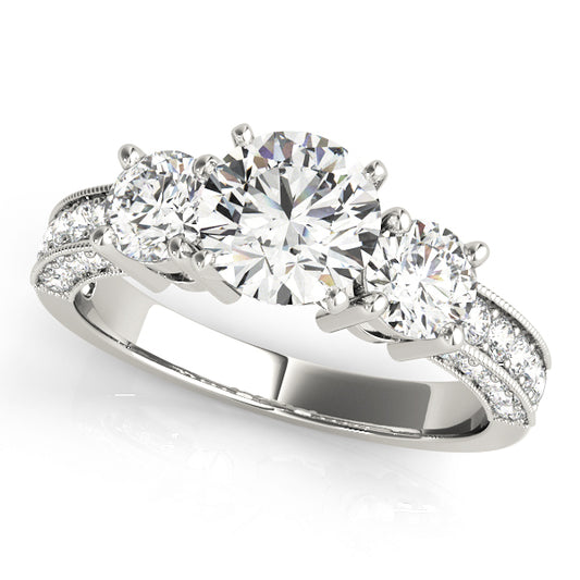 3-Stone Prong Set Engagement Ring