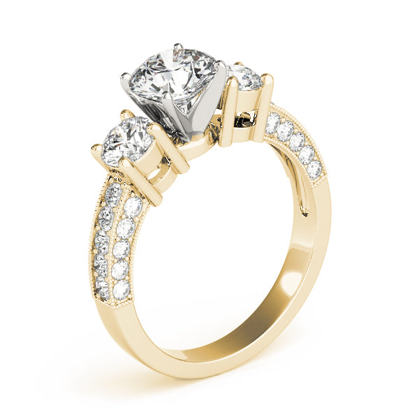 3-Stone Prong Set Engagement Ring