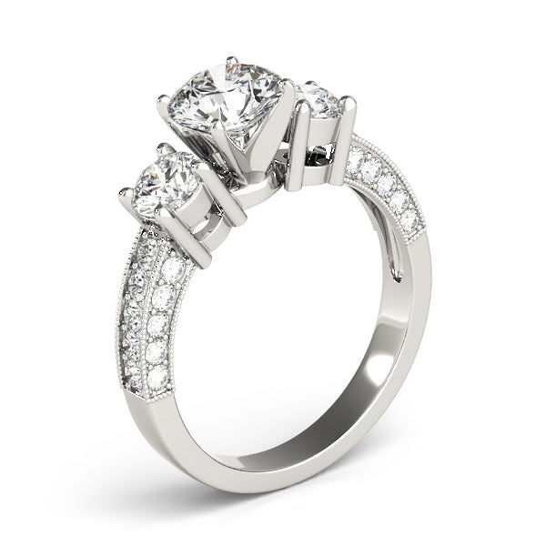 3-Stone Prong Set Engagement Ring