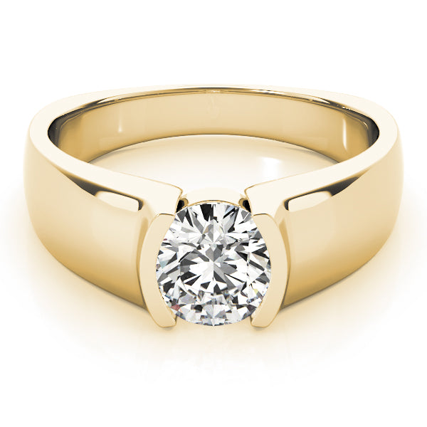 Half Bezel Solitaire Engagement Ring