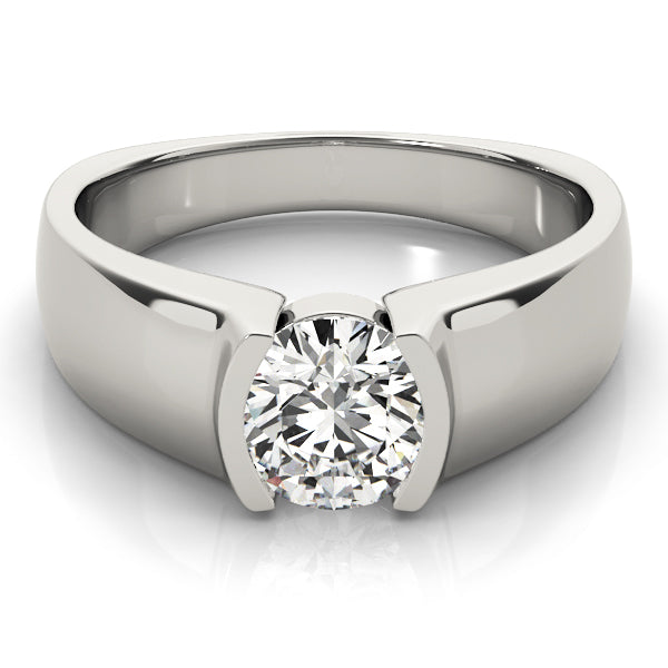 Half Bezel Solitaire Engagement Ring