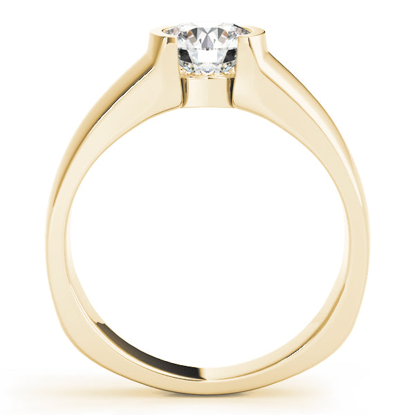 Half Bezel Solitaire Engagement Ring