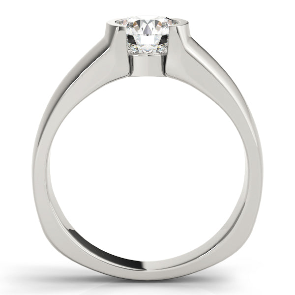 Half Bezel Solitaire Engagement Ring