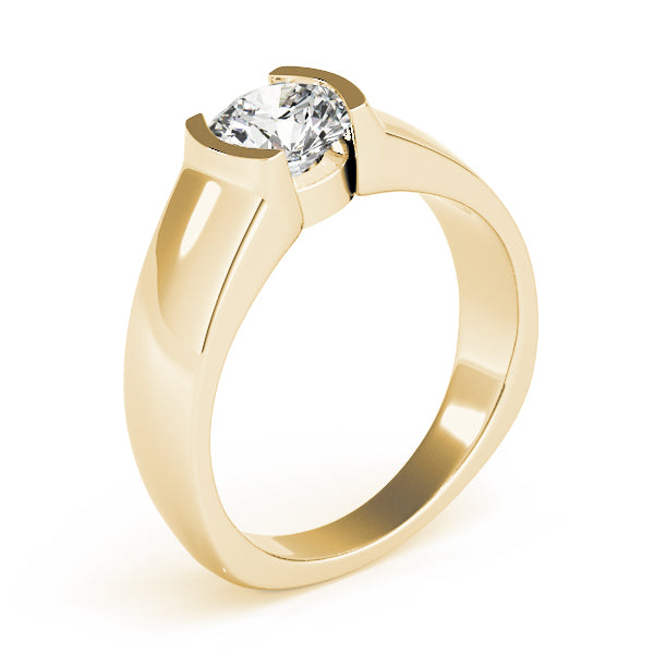 Half Bezel Solitaire Engagement Ring