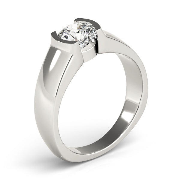 Half Bezel Solitaire Engagement Ring