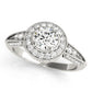 Vintage Inspired Milgrain Round Halo Engagement Ring