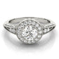 Vintage Inspired Milgrain Round Halo Engagement Ring
