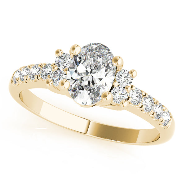 Single Row Oval Shape Color Ring