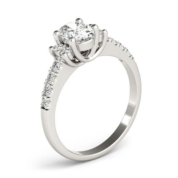 Single Row Oval Shape Color Ring