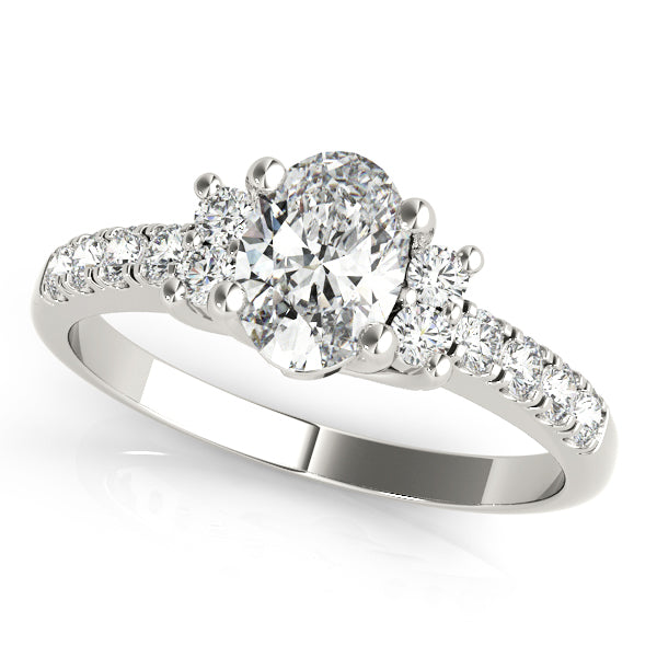 Single Row Oval Shape Color Ring