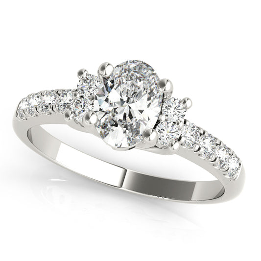 Single Row Oval Shape Color Ring