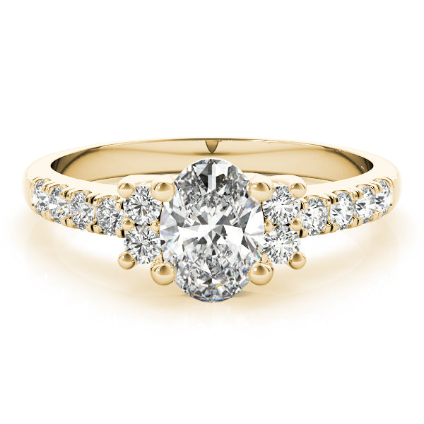 Single Row Oval Shape Color Ring
