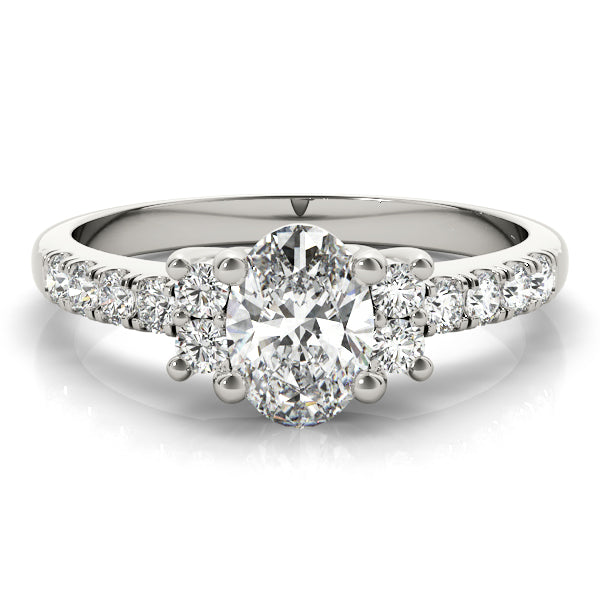 Single Row Oval Shape Color Ring