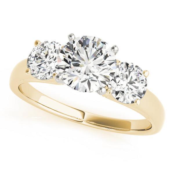 3-Stone Round Trellis Engagement Ring