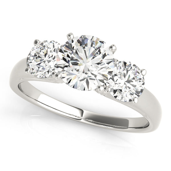 3-Stone Round Trellis Engagement Ring