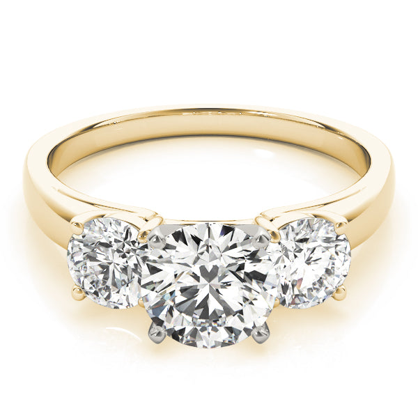 3-Stone Round Trellis Engagement Ring