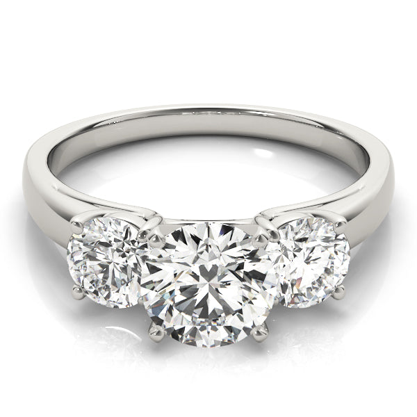 3-Stone Round Trellis Engagement Ring