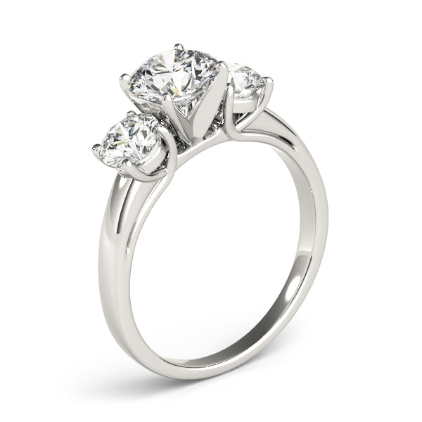 3-Stone Round Trellis Engagement Ring
