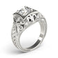 Vintage Inspired Engraved Milgrain Engagement Ring