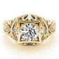 Vintage Inspired Engraved Milgrain Engagement Ring
