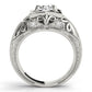 Vintage Inspired Engraved Milgrain Engagement Ring