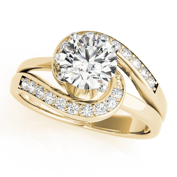 Bypass Swirl Prong In Channel Engagement Ring