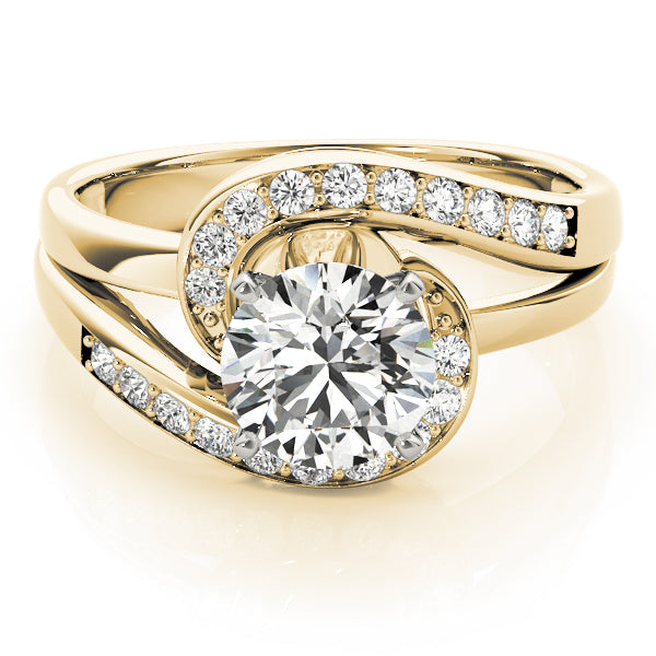 Bypass Swirl Prong In Channel Engagement Ring