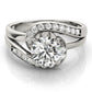 Bypass Swirl Prong In Channel Engagement Ring