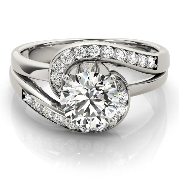 Bypass Swirl Prong In Channel Engagement Ring