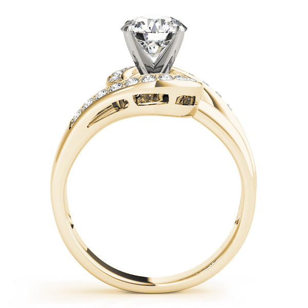 Bypass Swirl Prong In Channel Engagement Ring