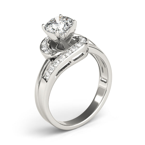 Bypass Swirl Prong In Channel Engagement Ring